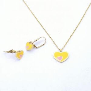 Juego Corazón Amarillo - Rosa