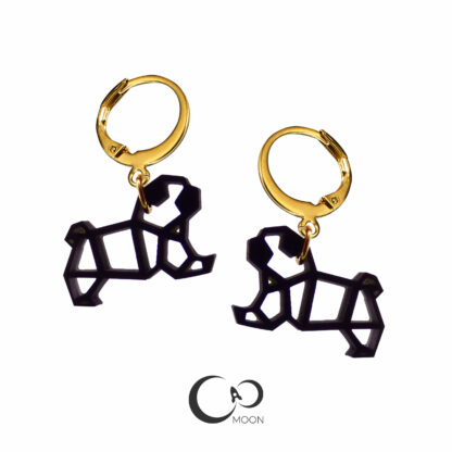 aretes pug en resina 3d