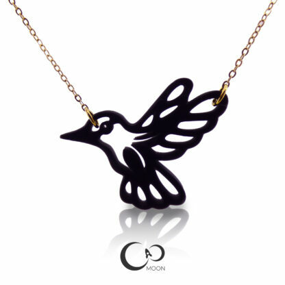 collar colibri resina 3d