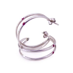 Red Carving Earring Silver - Pendientes Tallados en Plata Ley 925