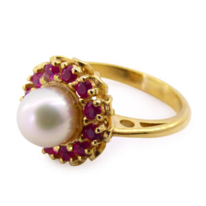 Anillo de Oro con Perla Natural