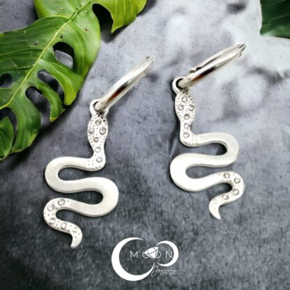 Candongas Snake Plateadas - Imagen 2
