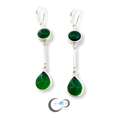 Aretes Largos Lagrimas de Jade