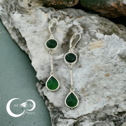 Aretes Largos Lagrimas de Jade - Imagen 2