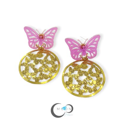 Aretes Mariposas Redondas