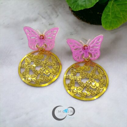 Aretes Mariposas Redondas - Imagen 2