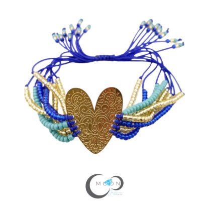 Pulsera Corazón Labrado Blue