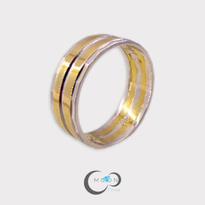 Argollas de Matrimonio Oro Blanco y Amarillo 18K - Imagen 2