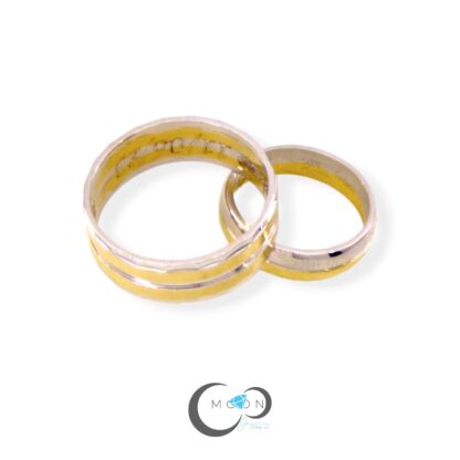 Argollas de Matrimonio Oro Blanco y Amarillo 18K